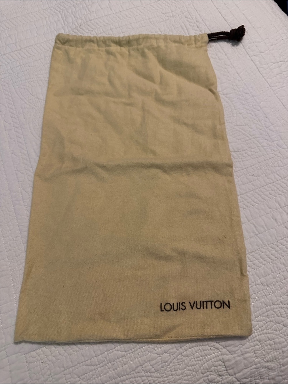 Louis Vuitton Beige and Brown Drawstring Dust Pouch